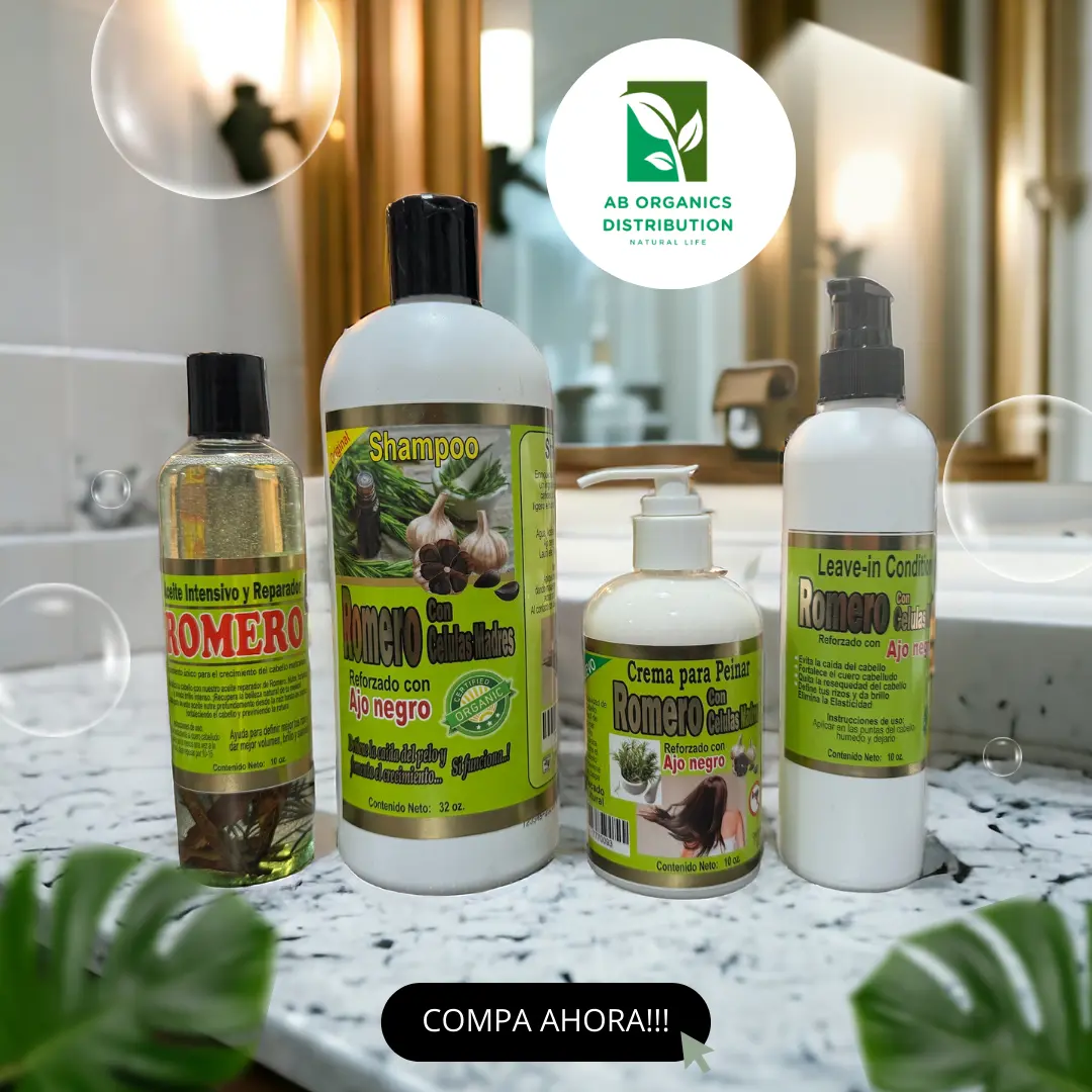 Organic Gentle Repair Hair Set - Rosemary Stem Cell Natural Shampoo & Black Garlic Conditioner for Strengthening, Texturizing, Hydrating Intensive Hair Care with Long-Lasting Shine