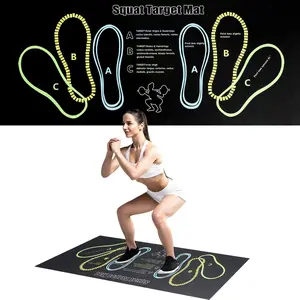 Squat Mat with Foot Position 30x13.8in 4mm Thick Target Pad for Squats Leg & Ab Workouts Non-Slip Exercise Mat for Home Gym,summervibes