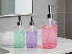 3-pack 16 oz clear refillable soap dispenser bottles with pump. Made of BPA-free plastic with a round design, suitable for hand soap, lotion, shampoo and daily storage in kitchens and bathrooms.