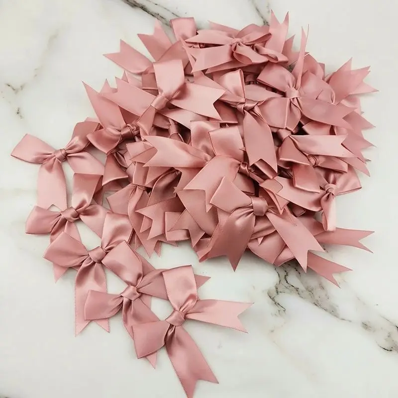 50pcs Christmas Tree Ribbon Bow, 8.5x8.5cm, 2.5cm Width, Holiday Decor, Floral Wreath & Gift Wrapping, Durable Material