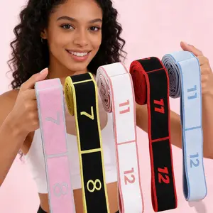 Grid Digital Segmented Yoga Stretch Band 7 8 11 12 Grids Elastic Resistance Rope for Dance Shaping Body Toning Posture Training Targeted Fitness