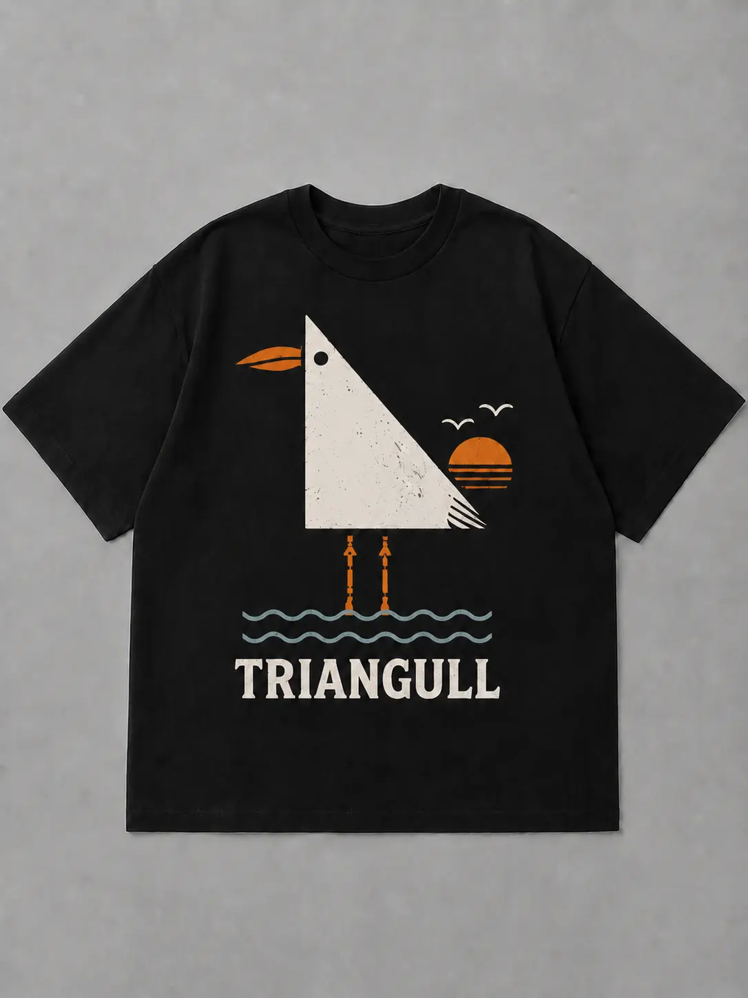 Triangull Funny Seagull Graphic T-Shirt, Retro Beach Bird Tee, Vintage Ocean Inspired Shirt, Coastal Humor Graphic Tee, Oversized Unisex Streetwear Shirt, Funny Bird Lover Gift, Casual Summer Beachwear