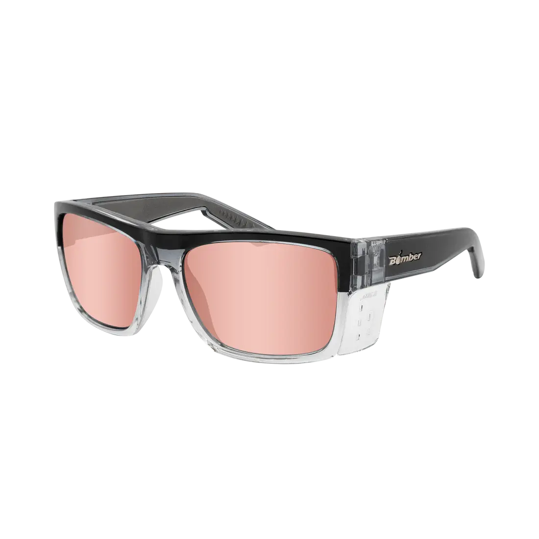 Bomber - Clutch Z87+ Polarized 2 Tone Frame / Rose Pink Mirror Sunglasses