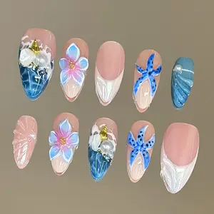 NailVesta STARRY TIDE – 100% Handcrafted 3D Press-On Nails | Reusable, Long-Lasting, Salon-Quality