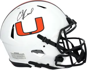 Ed Reed Miami Hurricanes Autographed Riddell Lunar Speed Authentic Helmet - Fanatics Authentic Certified
