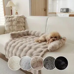 Ultra-Thick Plush Pet Bed with Non-Slip Base, All-Season Soft Pad for Cats Dogs Small Pets, Sofa Bed, Shaped Beds, Comfortable Winter Bed