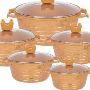 Premium Granite Nonstick Cookware Set – 5 Pieces (Multiple Colors Available)