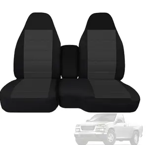 Washable Front Seat Cover for Chevrolet Colorado GMC Canyon 2004-2012 60/40 Split Bench with Center Console Armrest Easy Install Black Oxford Cloth Truck Cushion Protector Seat Protectors Cushion