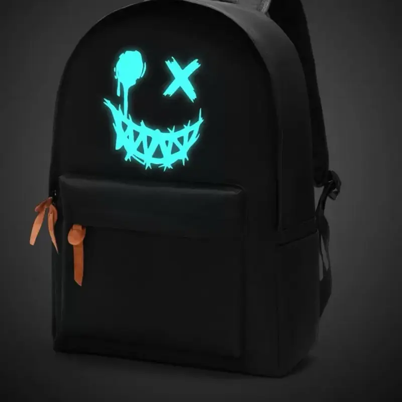 Fluorescent Astronaut Print Minimalist Large-Capacity Lightweight Double Shoulder Backpack – Casual, Convenient, All-Match School and Everyday Bag
