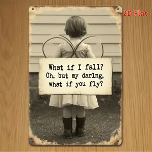 Vintage Metal Wall Art Sign Featuring Inspirational Quote for Home Restaurant Bar and Coastal Farmhouse Decor