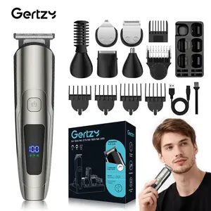 GERTZY Men's 5-in-1 Electric Hair Clipper Trimmer for Head Beard Nose Face Body with Battery LCD Display - Grooming Gift for Him Boyfriend Husband Friends on Christmas Birthday Father’s Day
