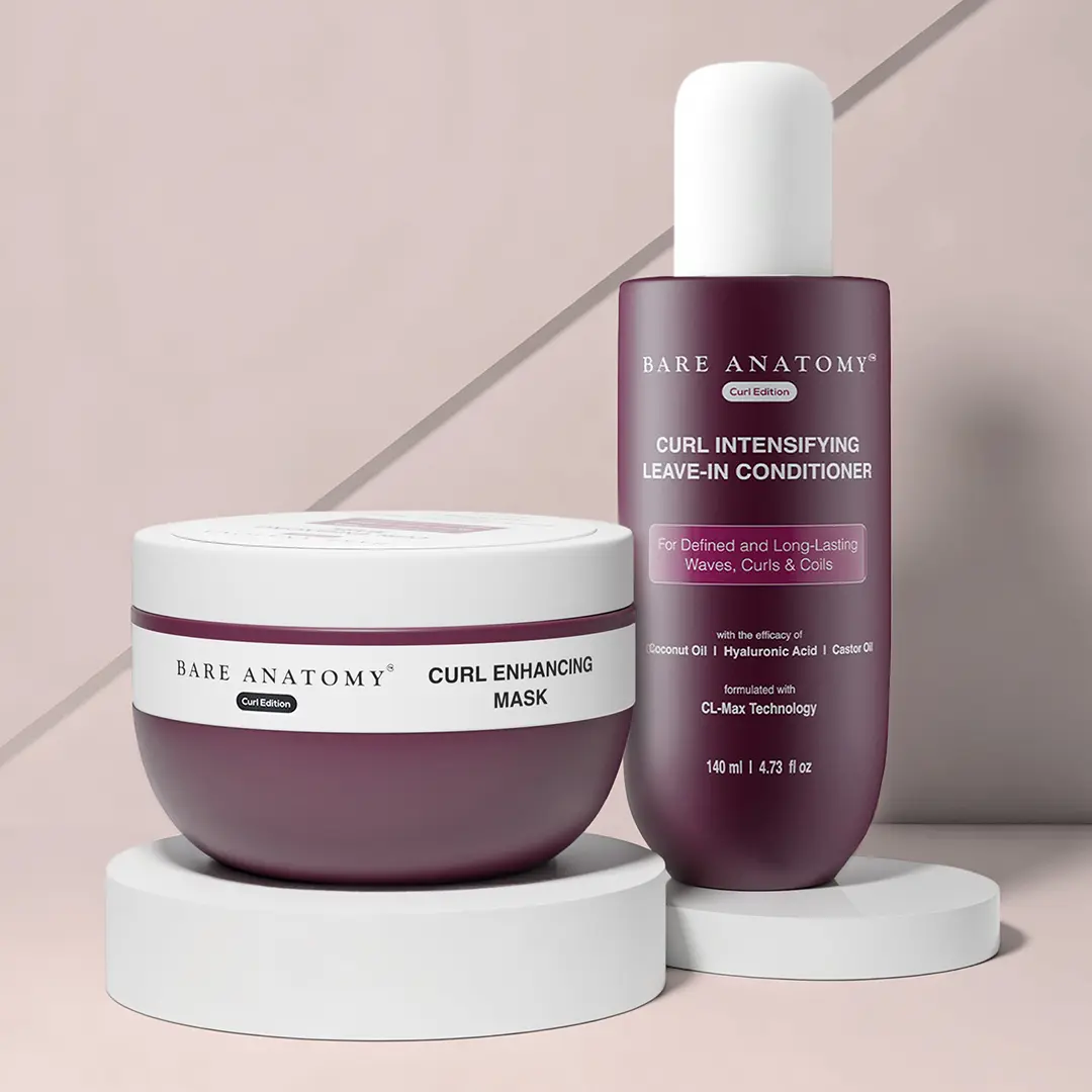 Curl Enhancing Hair Mask (250gm) + Curl Intensifying Leave-In Conditioner (140ml) with Coconut Oil & Hyaluronic Acid