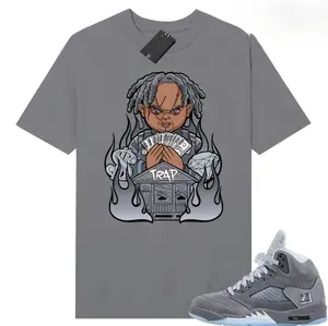 Tee Matching AJ 5 Wolf Grey Sneaker, Wolf Grey 5 Shirt, Wolf Grey 5 Outfit Men, Unisex Top, Casual Everyday Wear, Menswear Top