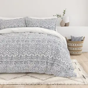 Modern Rustic Pattern 3-Piece Reversible Duvet Cover Set