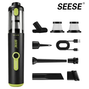 SEESE Car Vacuum Portable Cordless, 20000Pa 2 in 1 Vacuum Cleaner&Air Duster, 100W Brushless Motor Handheld Vacuum Cordless with 6000mAh Battery, Multi-Nozzles for Car, Home, Office, Pet