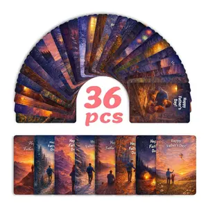 36-sheet Father's Day Card Set, Memorial Cards, Thank You Greeting Cards, Holiday Gift, Festival Postcards, Perfect for Dad
