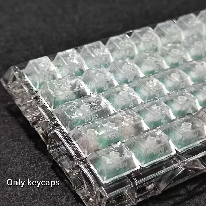 119 Key White Carbon Fiber Texture Side Printed Keycaps Carbon Powder PC Molded Side Engraved OEM Profile Anti-Slip Personality Key Caps High Appearance Best Gift for Friends