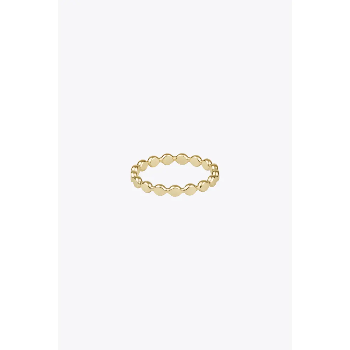 Classic Gold 2.5mm Beaded Disc Ring - Size 7