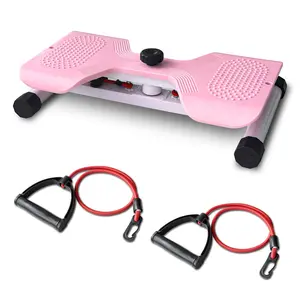 Portable Waist Twist Machine with Resistance Bands, Core Workout Exercise Equipment, Double Non-Slip Silent Ab Board for Home Aerobic Fitness, 300LBS Capacity