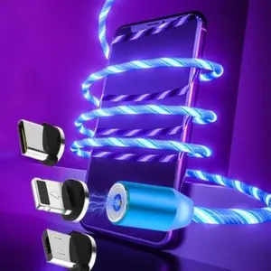 Magnetic Flowing Light Charging Cable – Fast Charging LED Cable for iPhone, Android & Type-C
