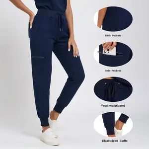 Women's Scrub Pants - Slim Fit Yoga-Style, 5 Pockets, Soft Stretch Fabric-Runs Slightly Large