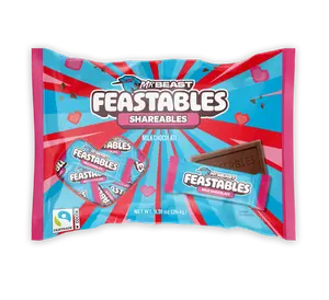 Feastables by MrBeast Valentine’s Milk Chocolate Candy, 22-Count Shareable Chocolate for Gifting & Sharing