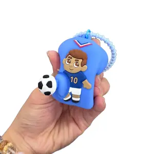 Soccer Jersey Keychain Squeeze  Charm for Fans Football Enthusiast's Stress-Relief Charm