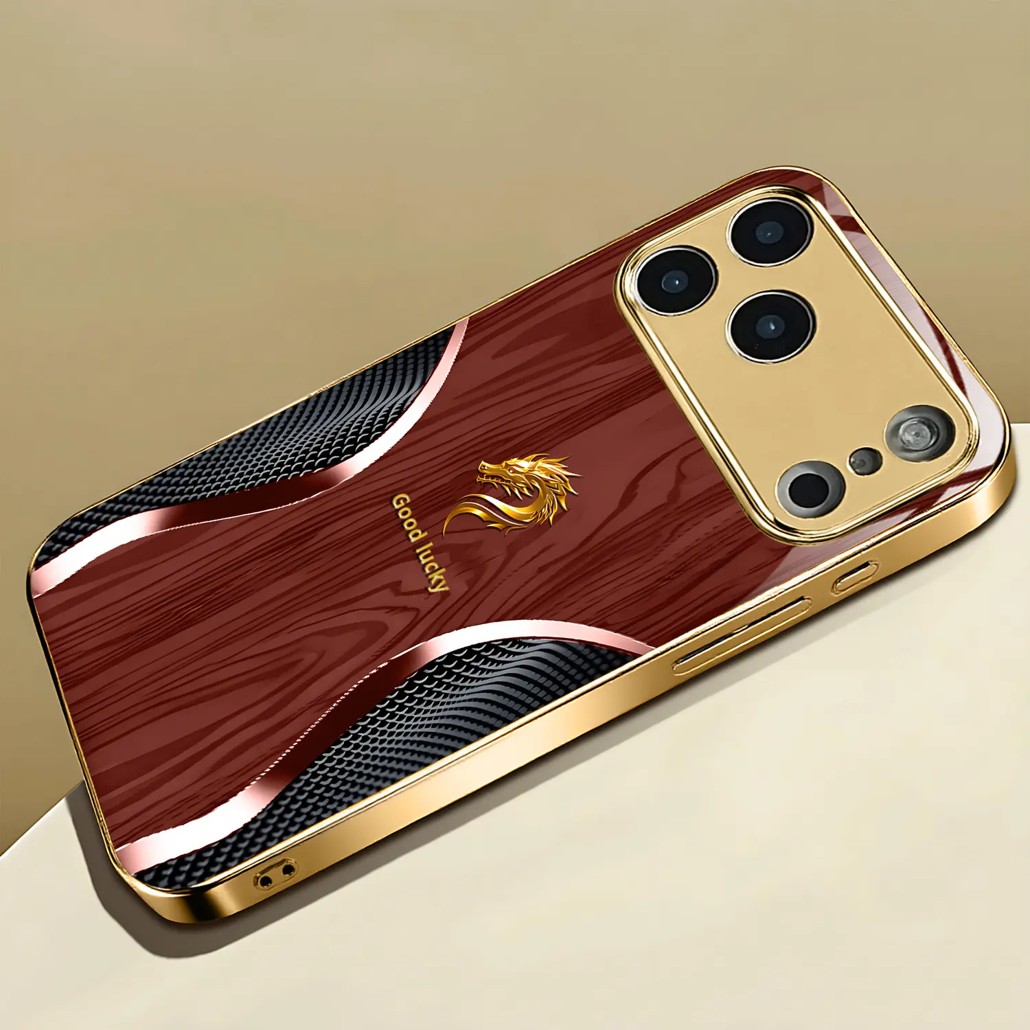 Creative classic golden dragon pattern electroplated gold new mobile phone case for iPhone 17Pro Max-11/XR/XS/X tempered glass, Halloween, minimalist, cute, trendy, men and women, couples fashion protective case, Accessories, Smartphone