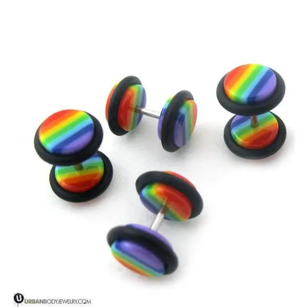 Fake Gauge Rainbow Earring Plugs