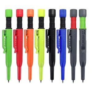 2pcs/set New 2.8mm Deep Hole Carpenter's Pencil Multi functional Woodworker Pencil Woodworking Pencil with Ruler Scale Sharpener Protective Case Polygonal Pen Holder