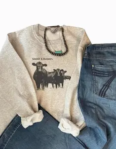 Thank a Farmer Western Crewneck Sweatshirt, Beef Farmer, Western Sweatshirts, Gifts for Her