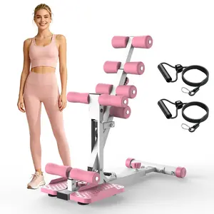 【KINMAC】Upgraded Deep Squat Machine with Adjustable Height & Resistance 300lbs Capacity, Glutes Trainer Machine with Resistance Bands Squat Assist Trainer for Core & Legs Workout Ideal for Home Gym, Apartment & Office Home Exercise Fitness Equipment