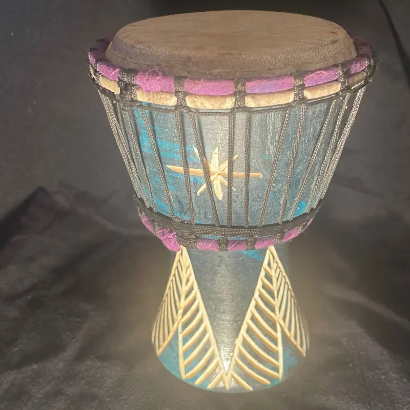 Djembe Drum Mini Authentic African Drum for Beginners and Professionals with Vibrant Star Design and Durable Wood Construction