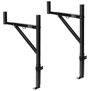 【fathersdaygift】VEVOR Truck Rack, 19-34inch Extendable Truck Ladder Rack, 38.6"-43.6" Adjustable Height, 250 lbs Capacity Steel Ladder Rack for Truck, Heavy Duty Truck Bed Rack for Kayak, Surfboard, Lumber, Ladder