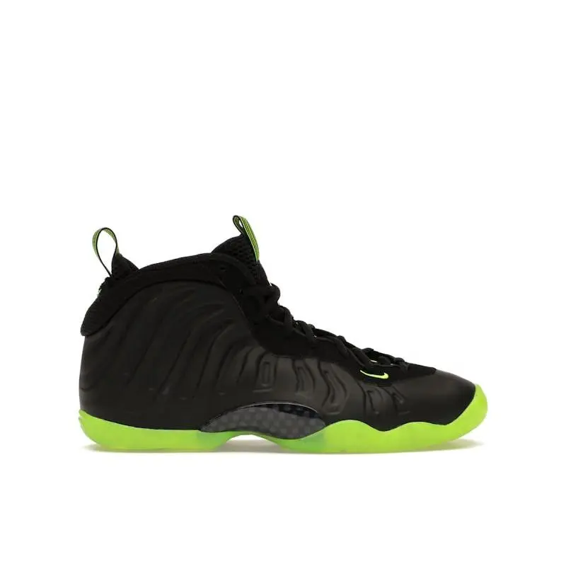 Nike Little Posite One Black Volt (GS) Kids' Sneakers | Iconic Foamposite Basketball Shoes Featuring a Futuristic Shell Upper and Bold Volt Accents | Durable Design with Responsive Cushioning and Premium Style | Classic Nike Performance-Inspired Footwear