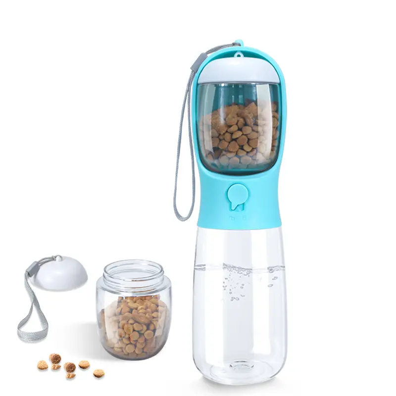 Pet Outdoor Water Bottle,Portable Dog Water Bottle with Food Container,2 in 1 Portable Water Dispenser for Dog,Cat,Rabbit,Puppy and Other Pets for Walking,Hiking,Camping,Travel  Automatic Feeder Feeding