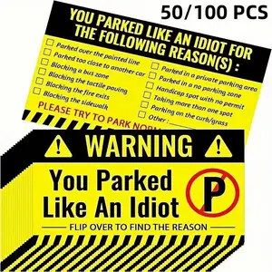 Funny Parking Cards Pack of 50/100/200 Pcs, German Language Car Truck Motorcycle Warning Cards, Humorous No-Parking Reminder Index Cards, Funny Car Stickers, Sticker for Cars