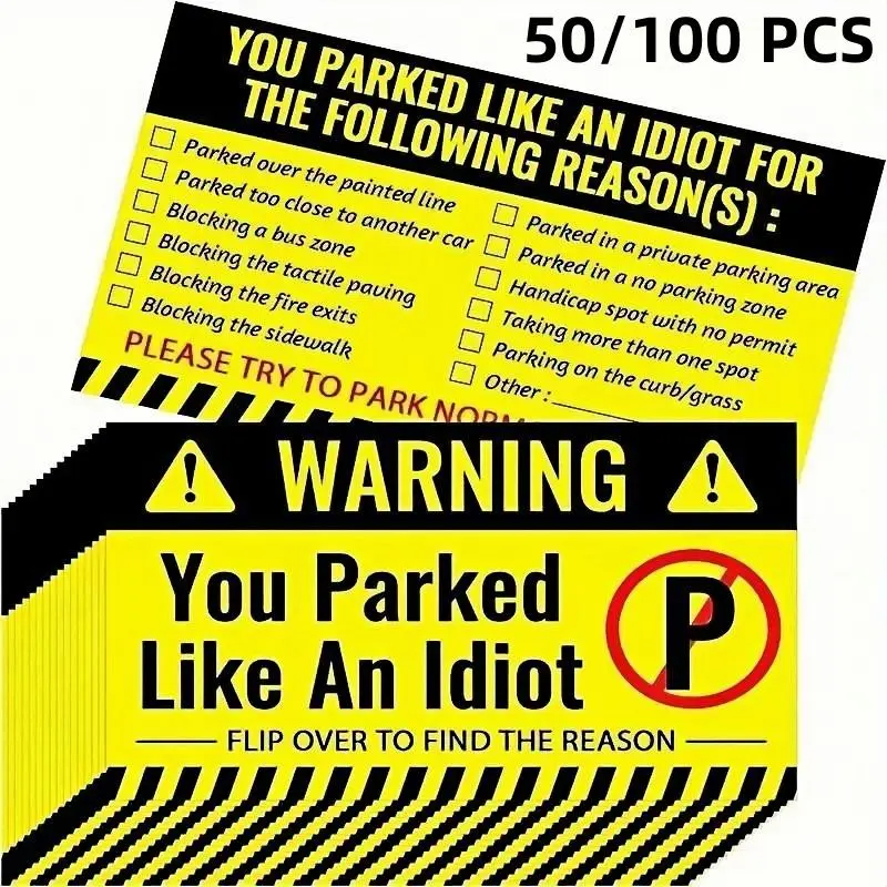 Funny Parking Cards Pack of 50/100/200 Pcs, German Language Car Truck Motorcycle Warning Cards, Humorous No-Parking Reminder Index Cards, Funny Car Stickers, Funny Car Decals, Sticker for Cars