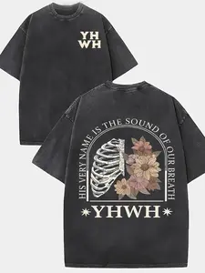 Men's Vintage Forest Oxygen Graphic T-Shirt - 100% Cotton, Double-Sided Print with Nature-Inspired Design, Round Neck, Short Sleeves, Ideal for Casual Wear men  clothing