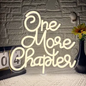 "Chapter" Warm White LED Neon Sign - USB-powered, dimmable wall decor for bedrooms, study rooms, libraries, and bookstores - Versatile aesthetic lighting, no batteries required, Neon Accent Lights, Neon Lamps