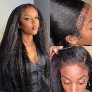 Kisslove [4C Wig] Invisi Strap 360 Lace Wig Kinky Straight Human Hair Wigs With Kinky Edges