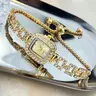 Women's Square Rhinestone Decor Watch, Hip-Hop Style Quartz Wristwatch with Adjustable Strap, Elegant Square Dial Stylish Watch for All Seasons, Rhinestone Watches, Fashion Watches, Fashionable Wristwatches