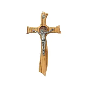 Crucifix of Saint Benedict Made of Olive Wood