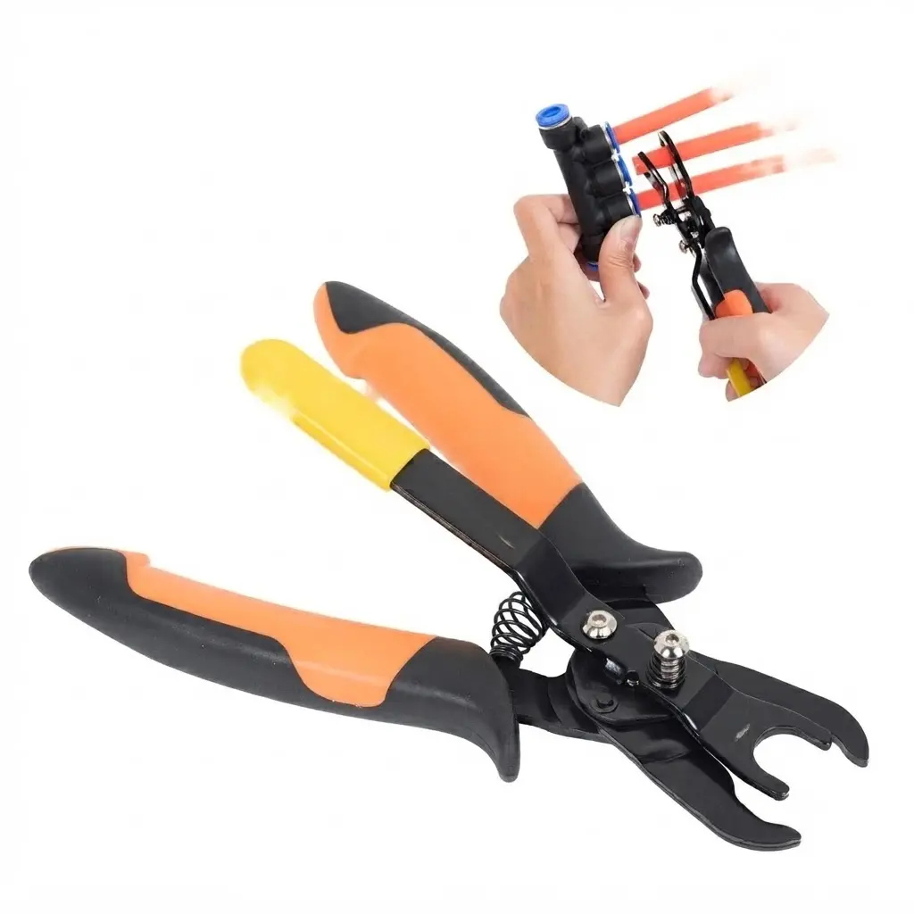 Professional Push-to-Connect Fitting Disconnect Tool for Plumbing Repair, Easy Release Water Line Quick Connect Removal Plier