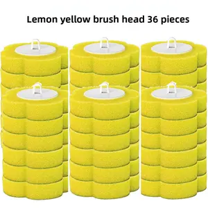 36PCS Durable 3-Layer Sponge Kit, Home Bathroom Supplies Refill Set with Scrubber Pad, Squeegee & Accessories, Vibrant Colors, 12.5x9x31cm, 270g