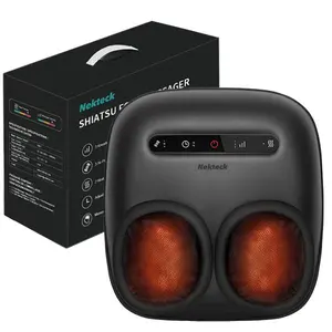 2026 Upgraded Nekteck Foot Massager with Heat, Electric Shiatsu Foot Massage Machine, Improves Blood Circulation, Relieves Plantar Fasciitis & Neuropathy, 3 Adjustable Intensities, Gifts for Father Mother Men Women