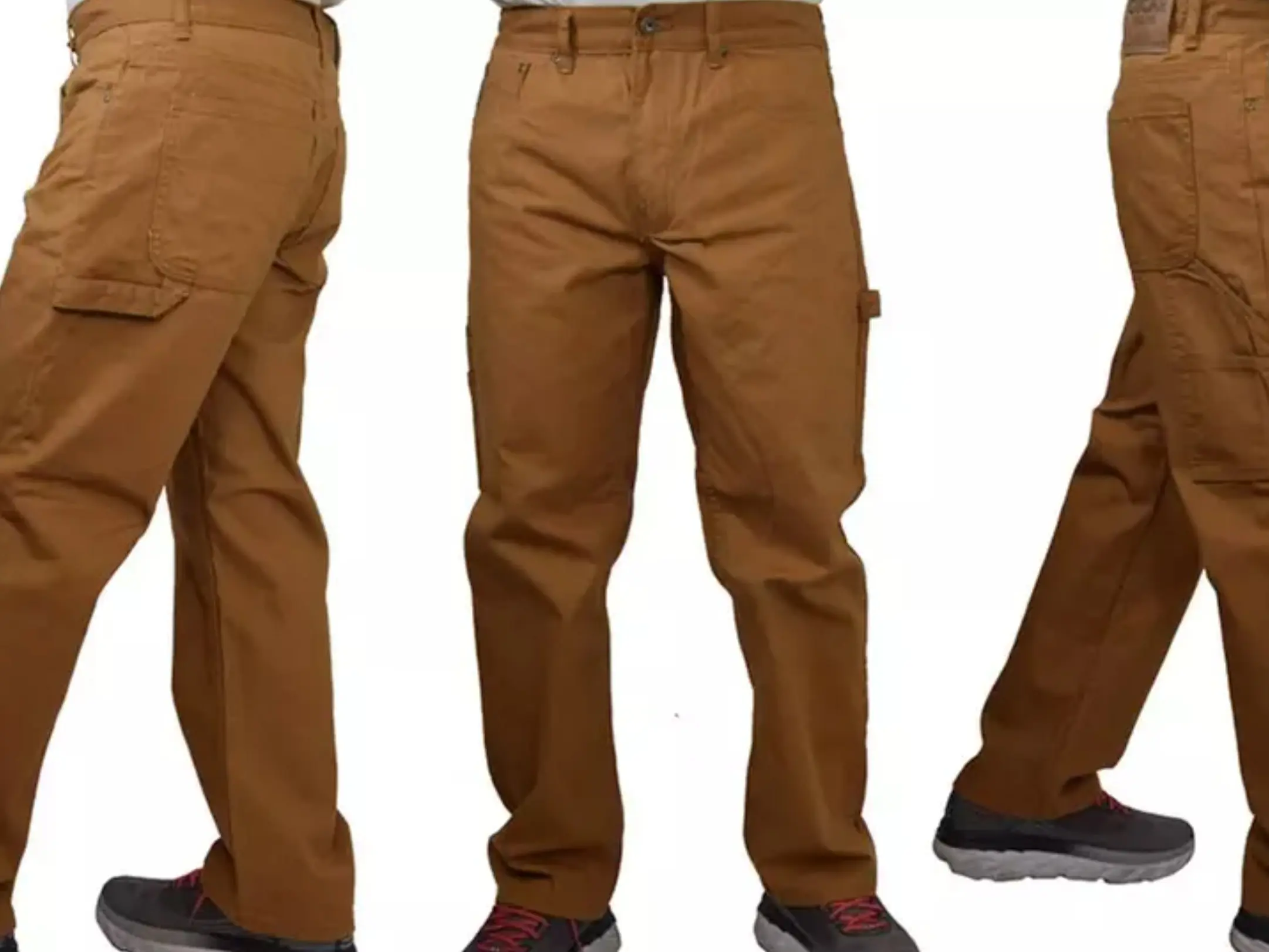 Oscar Men's Natural Cotton Plain Casual 7-Pocket Menswear Workwear Carpenter Jeans, Trouser, Denim, Loose, Buttons