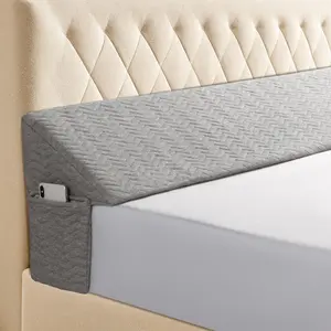 Sonoro Kate Queen Size(60"x6"x10") Bed Wedge Pillow For Headboard, Mattress Gap Filler, Triangle Bloster Pillow Wedge, Stop Pillow Falling Down-Grey
