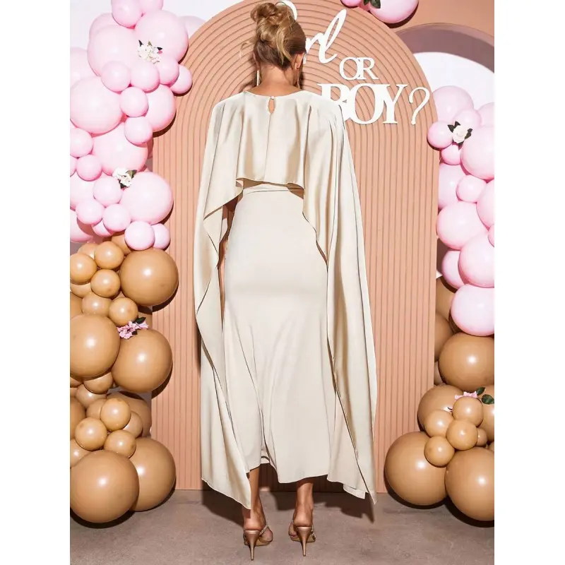 hot long sleeve dresses Chocolate Long Sleeve Boatneck Maxi Dress Medium