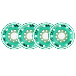 Labeda Whips Roller Hockey Wheels - Teal Soft 80mm - 4-Pack with Evo Spacers
